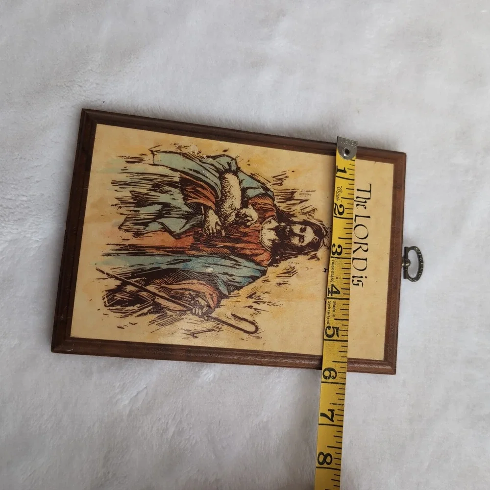 Vintage Jesus Good Shepherd Wood Plaque Psalm 23 Lord Is My Shepherd Wall Art